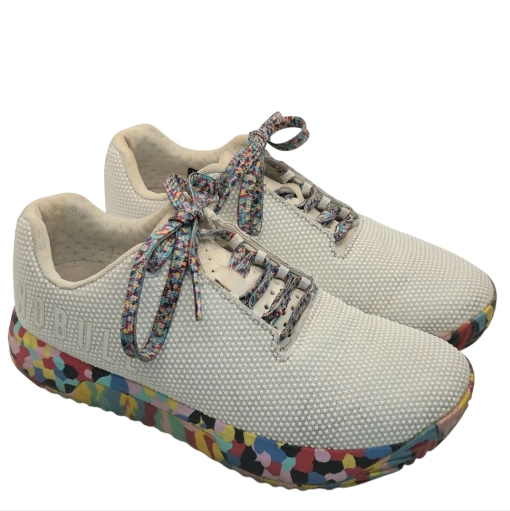 NOBULL ROCK Wild Marigold Mesh Runner Trainer in White with Multicolor M6.5 W8